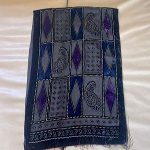 Silk and crushed Velvet Scarf